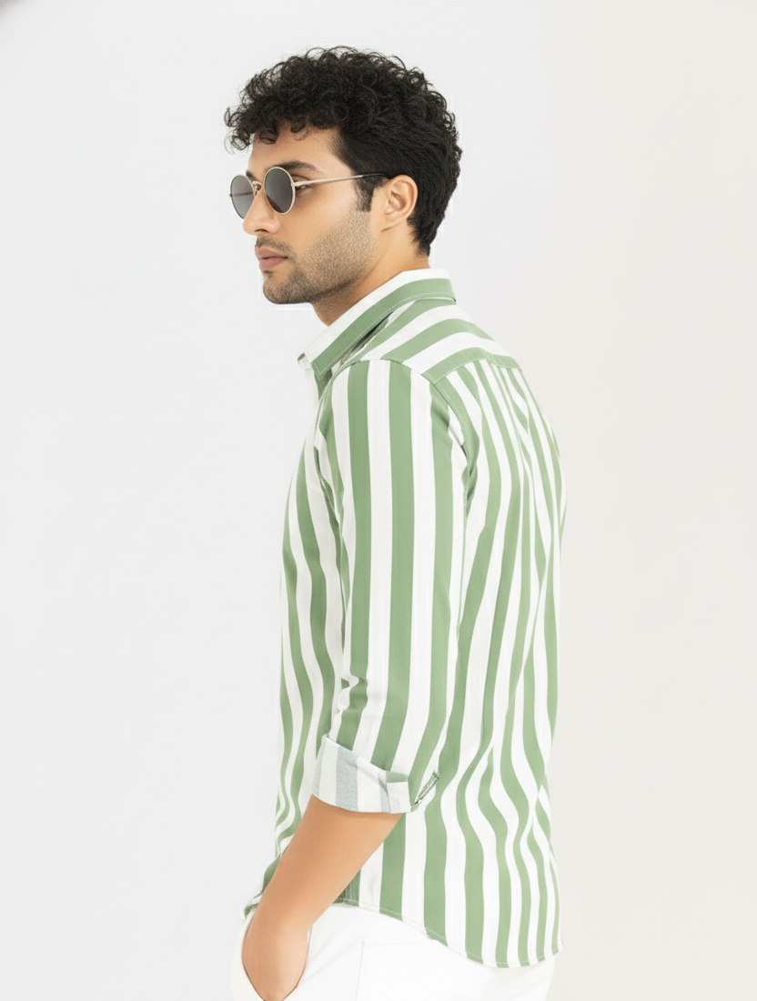 Green Striped Shirt
