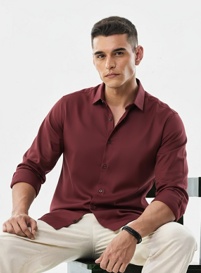 Solid Maroon Shirt