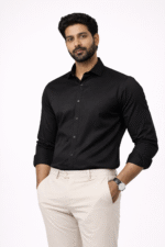 Men’s Black & Maroon Solid Shirt Combo - Image 3