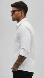 Urban White Solid Shirt - Image 4