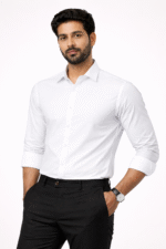 Men’s White & Maroon Solid Shirt Combo - Image 3